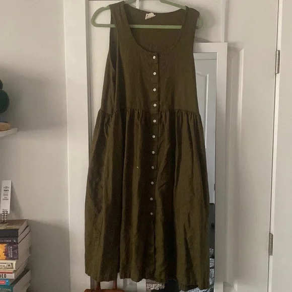 Beaton linen gathered deals dress